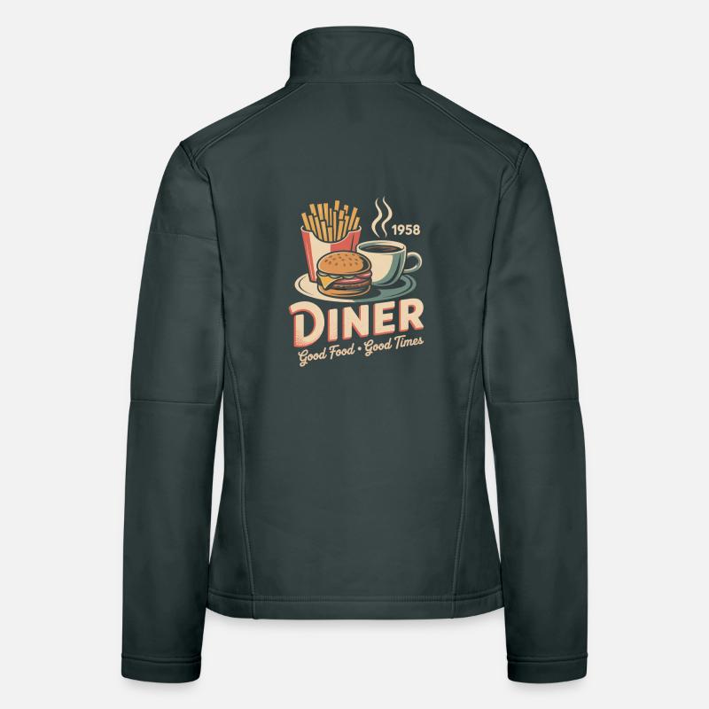 Vintage Diner Werbung Frauen Softshelljacke