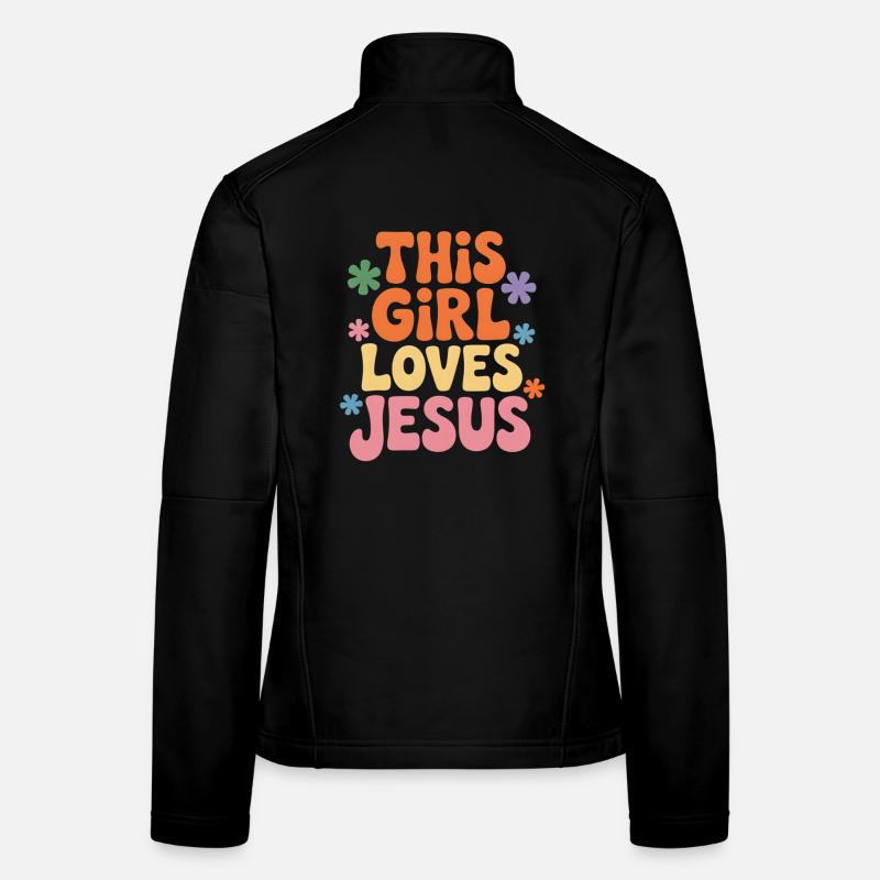 Cette fille aime Jésus – Rétro coloré Veste en tissu softshell Femme