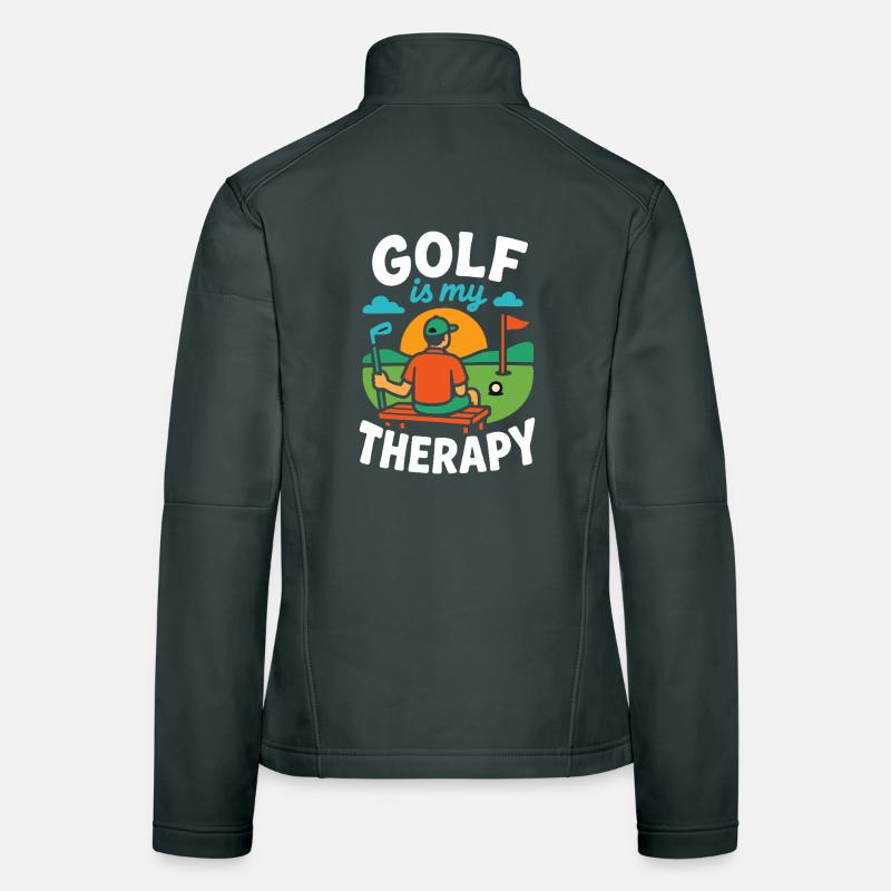 Golf Is My Therapy Funny Golf Lover Design Women's Softshell Jacket