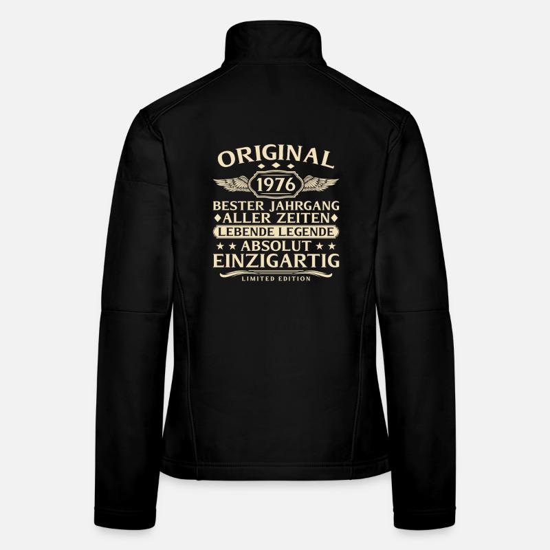 Vintage 1976 Born Living Legend Birthday - Women's Softshell Jacket - black