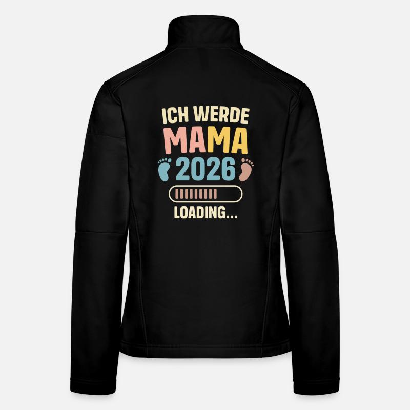 Ich Werde Mama 2026 Loading Schwangerschaft Mutter - Frauen Softshelljacke - Schwarz