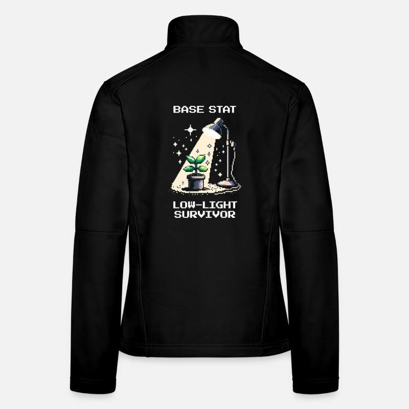 Low-Light Survivor | Plants Gamer Saying Women's Softshell Jacket