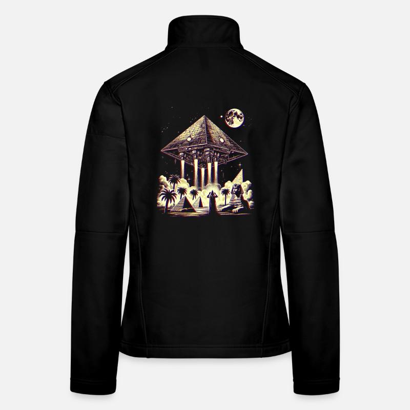 Antikes Pyramiden-UFO-Mystery-Design-Hemd - Frauen Softshelljacke - Schwarz