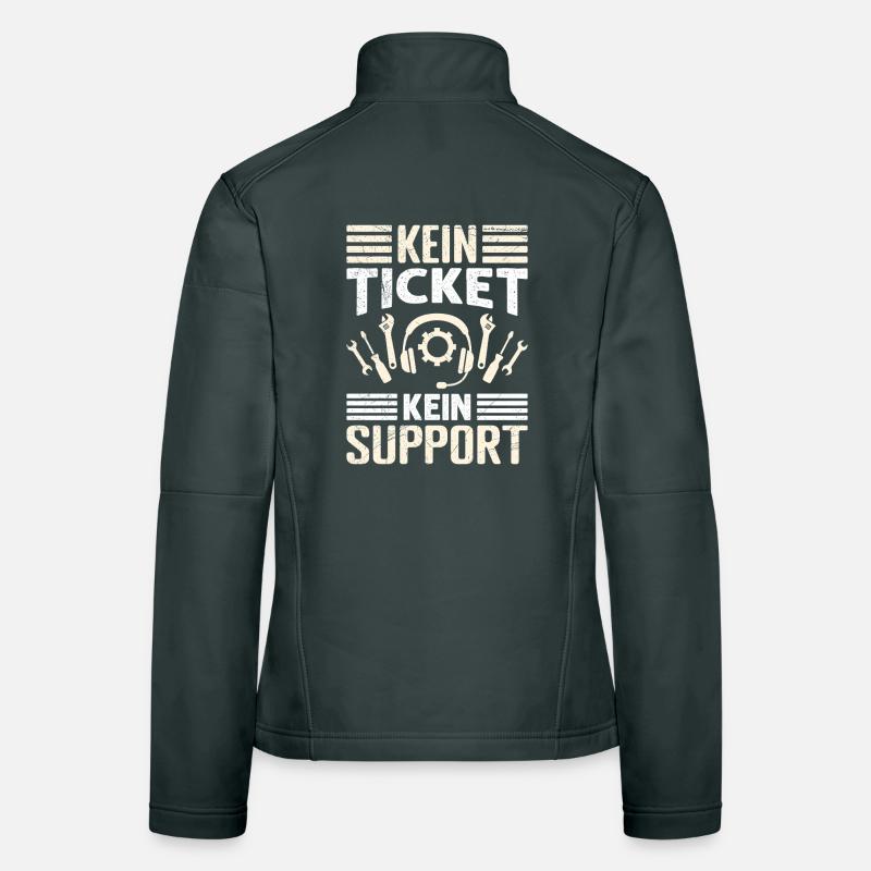 Nerd Computer NO TICKET NO SUPPORT FUNNY Women's Softshell Jacket