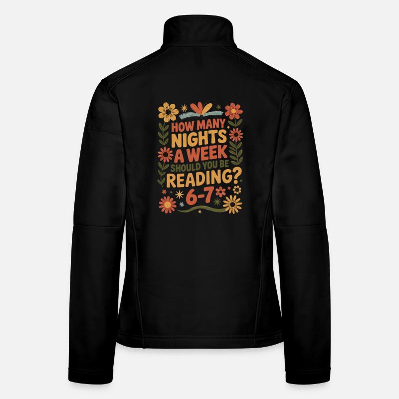 Motivation lecture 6-7 nuits fleurs rétro Veste en tissu softshell Femme