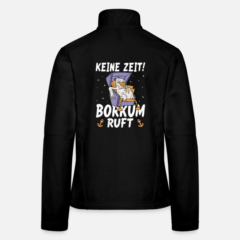 Vacances à la mer du Nord PAS DE TEMPS BORKUM APPELLE DES CHOSES DRÔLES Veste en tissu softshell Femme