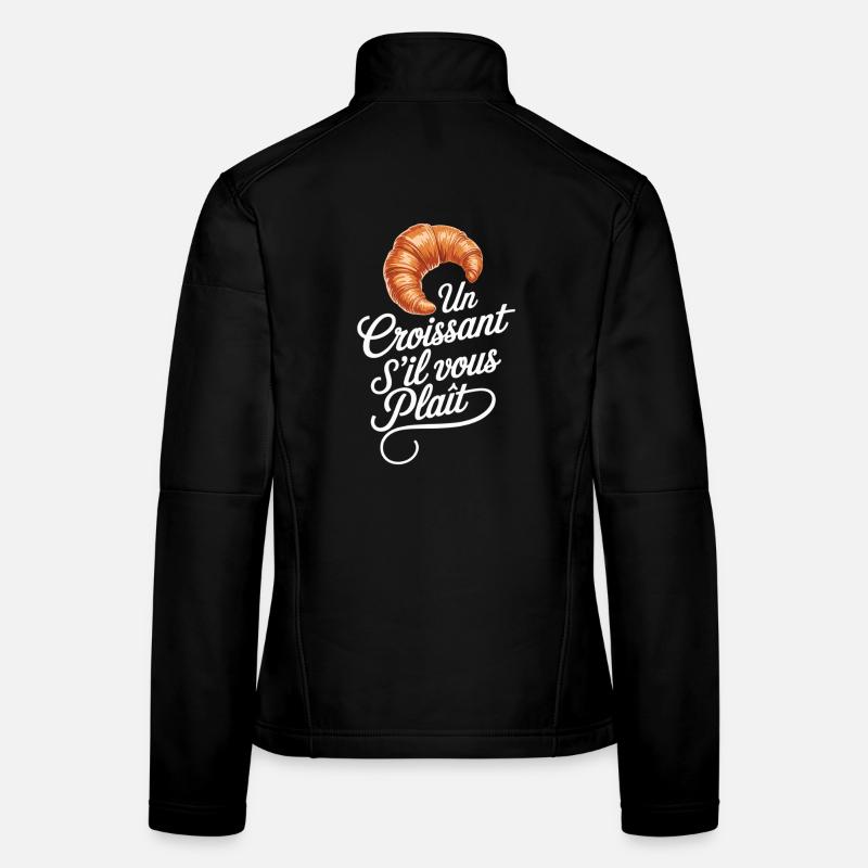 Paris Croissant Spruchshirt Frauen Softshelljacke