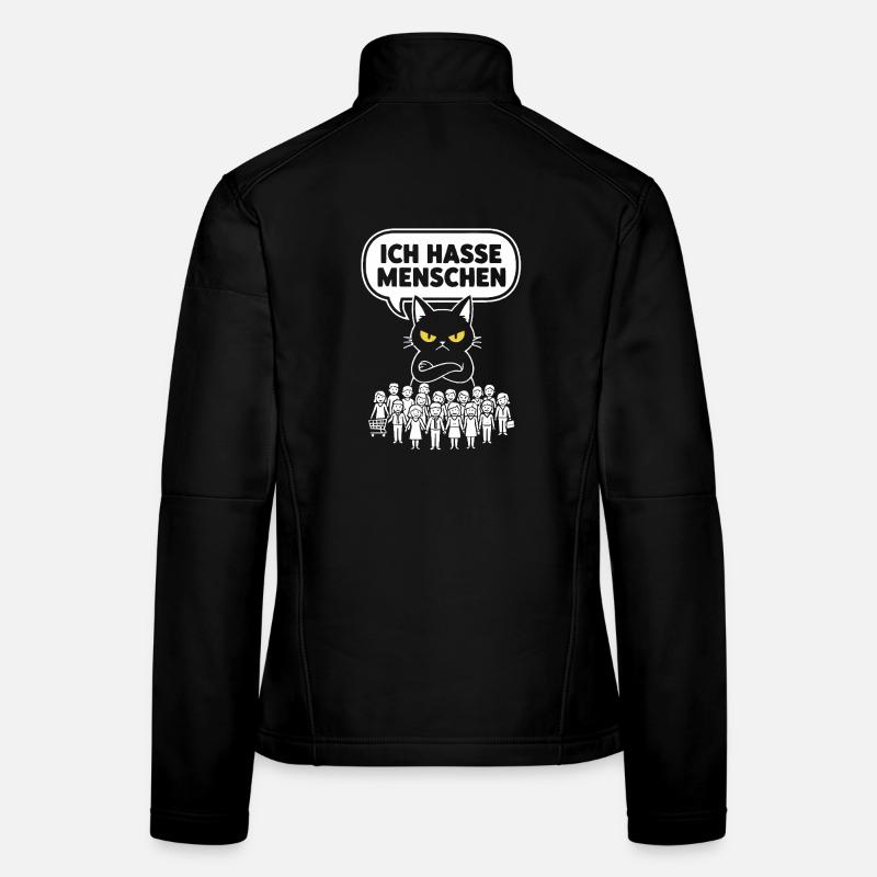 Je déteste les gens Chat Drôle Sarcasme Veste en tissu softshell Femme
