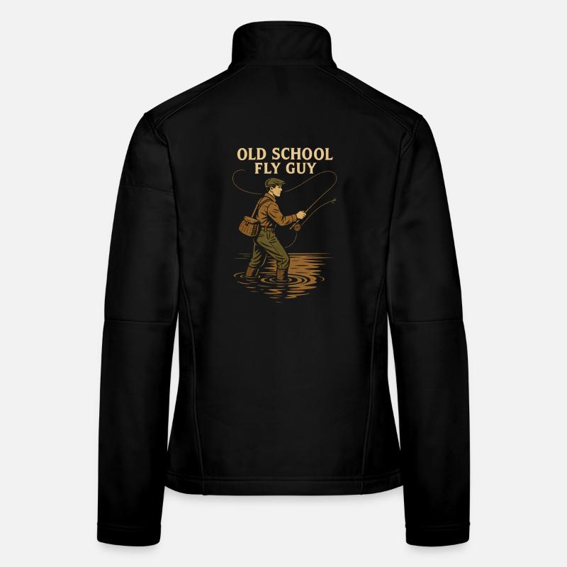 Old School Fly Guy Angeln Retro Frauen Softshelljacke