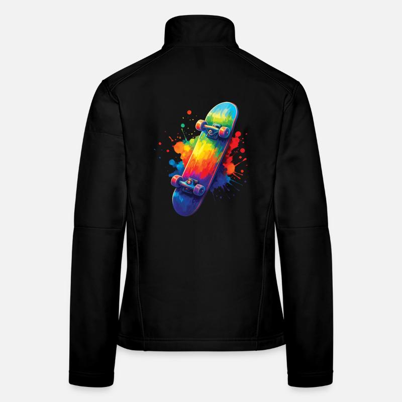 Skateboard Multicolore - Art Splash Skate Veste en tissu softshell Femme
