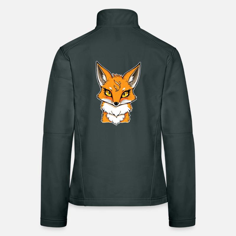 Illustration de bande dessinée Fox Head Veste en tissu softshell Femme