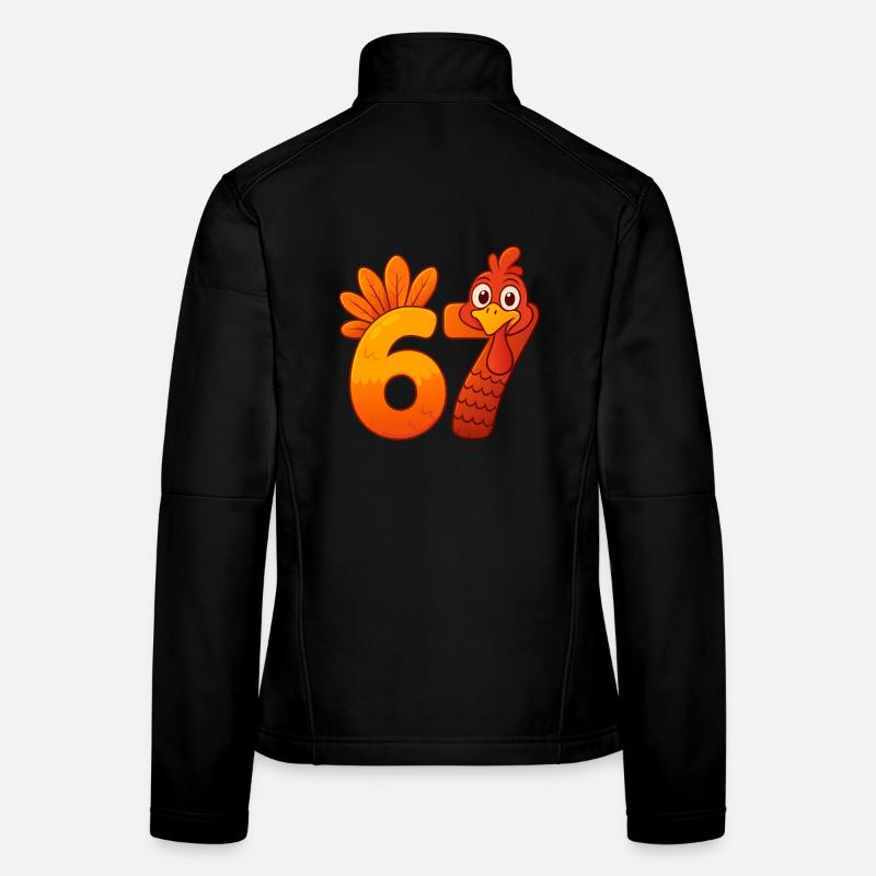 Funny Six Seven 6 7 Meme Thanksgiving - Frauen Softshelljacke - Schwarz