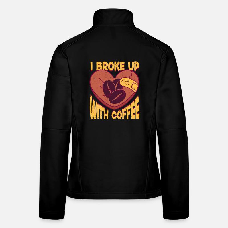 Ancien buveur de café J’ai rompu avec le café Veste en tissu softshell Femme