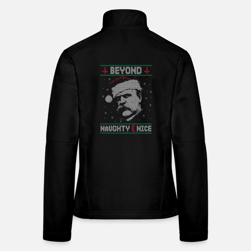 BEYOND NAUGHTY & NICE NIETZSCHE UGLY CHRISTMAS Women's Softshell Jacket