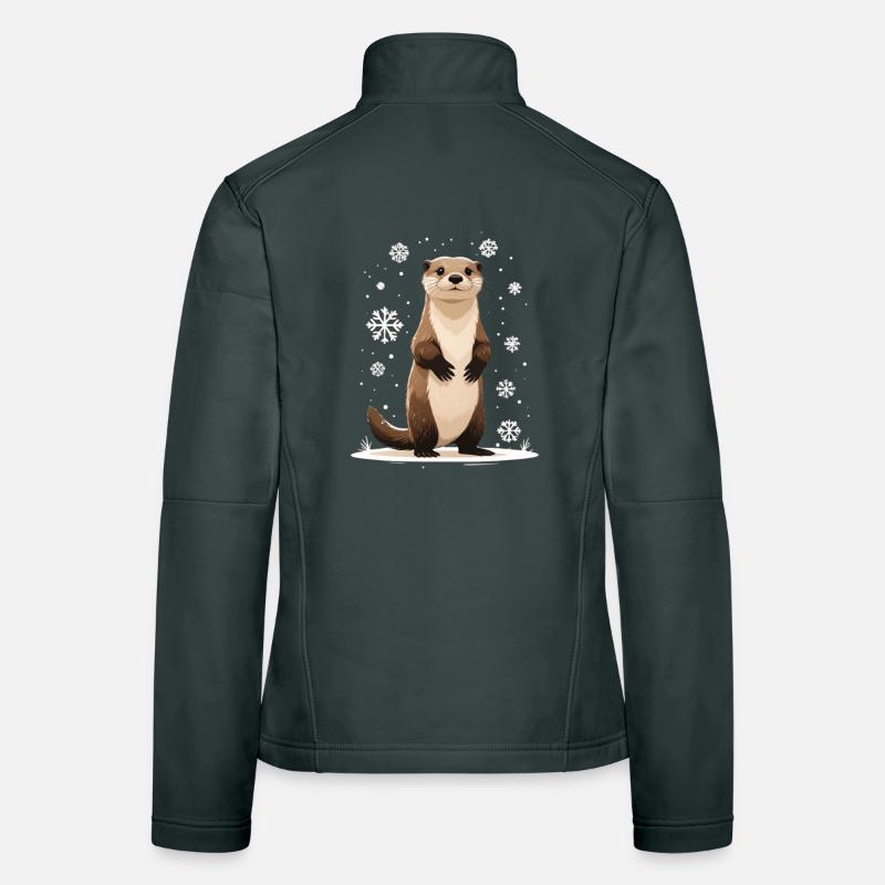 Winterotter mit Schneeflocken Frauen Softshelljacke