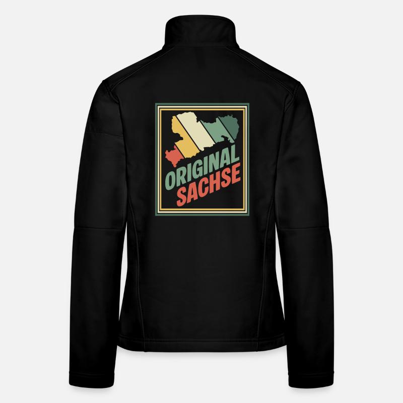Emblème rétro original de Saxe Veste en tissu softshell Femme