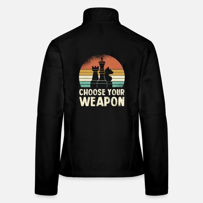 Chess Weapon Retro Print Women's Softshell Jacket