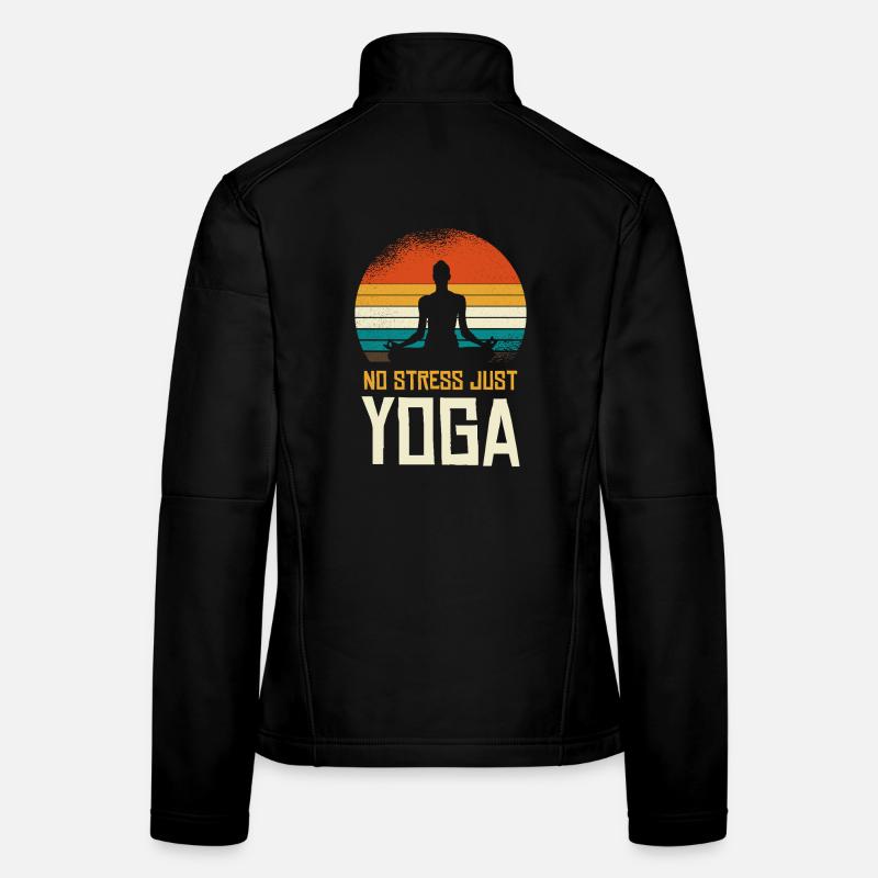 Pas de stress, juste yoga Silhouette rétro Veste en tissu softshell Femme