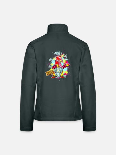 KREATIV WICHTEL Dab Graffiti Künstler XMas  - Frauen Softshelljacke - Schwarz - Hinten