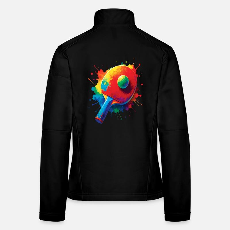Tennis de Table – Design Sport Ping-Pong Splash - Frauen Softshelljacke - Schwarz