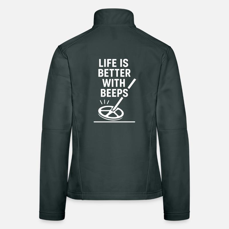 La vie est meilleure avec des bips S’amuser à détecter les métaux Veste en tissu softshell Femme