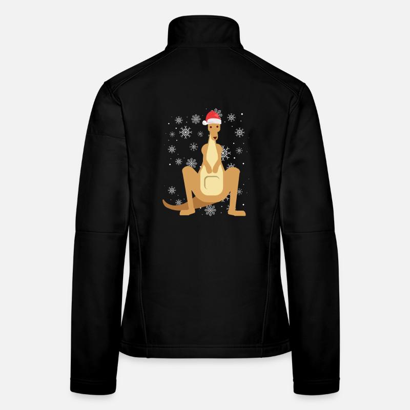 Le kangourou dans la magie de Noël Veste en tissu softshell Femme