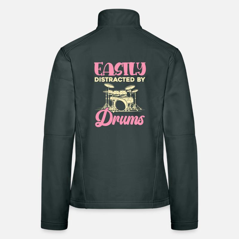 Easily distracted by drums Women's Softshell Jacket