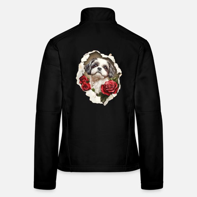 Shih Tzu Vintage Veste en tissu softshell Femme