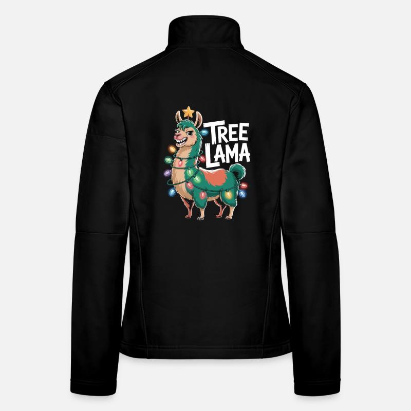 Tree Lama Weihnachts Shirt Lama mit Lichterkette Frauen Softshelljacke