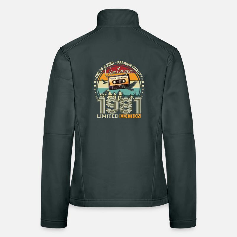 44th Birthday Cassette December Vintage 1981 Women's Softshell Jacket