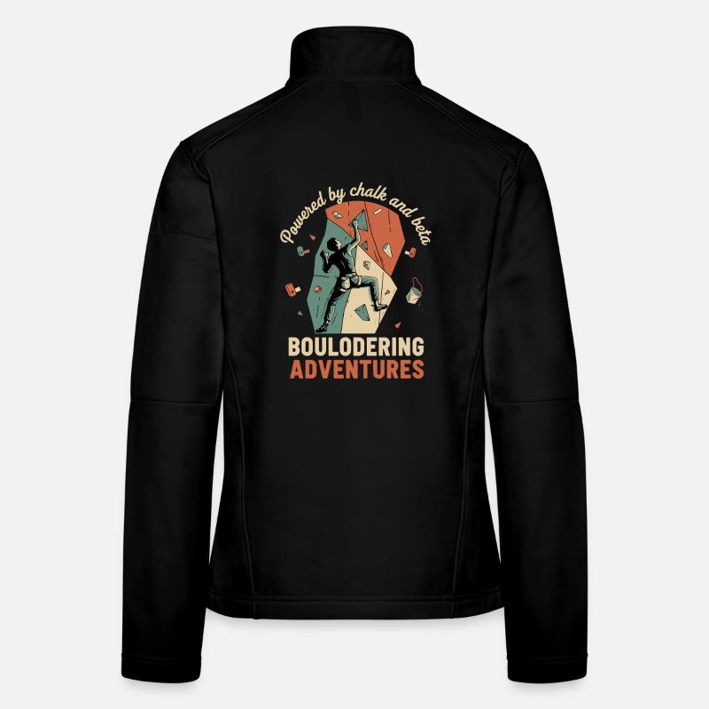 Powered By Chalk And Beta Bouldering Adventures Women's Softshell Jacket