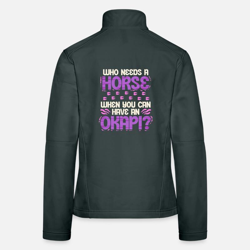 Okapi Tier Who Needs A Horse? Women's Softshell Jacket