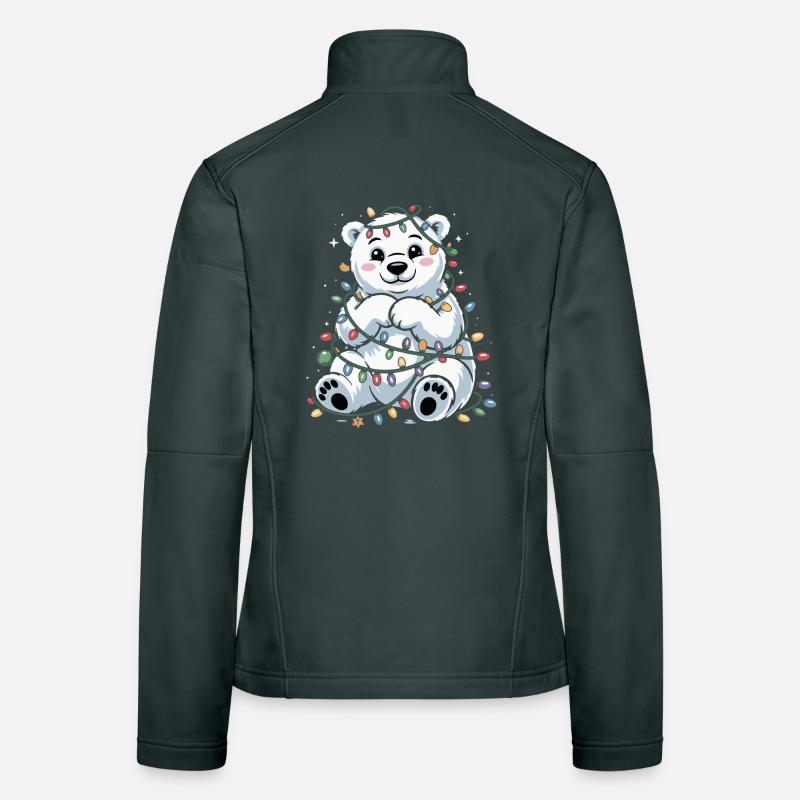 Weihnachtlicher Eisbär mit Lichterkette Frauen Softshelljacke