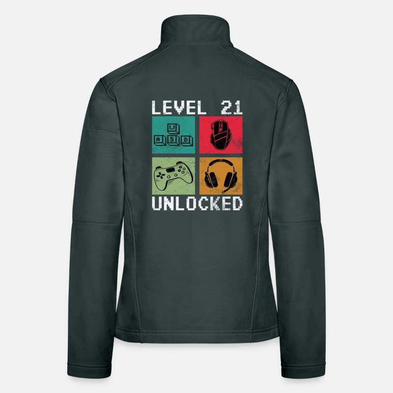 Level 21 Unlock Retro-Gaming Frauen Softshelljacke