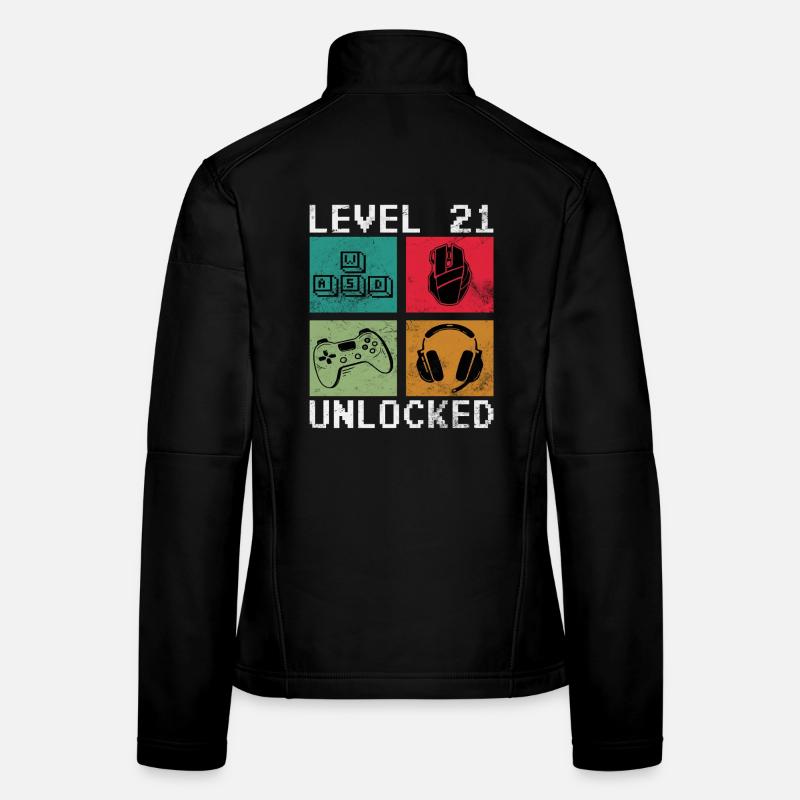 Level 21 Unlock Retro-Gaming Frauen Softshelljacke