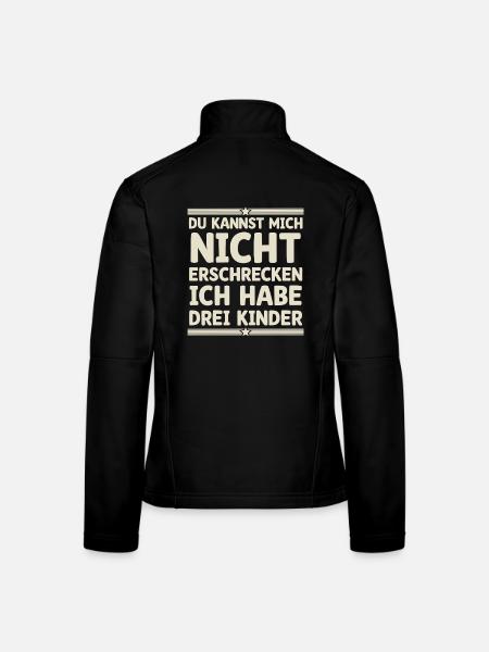 3 enfants Maman Maman Papa Père - Veste en tissu softshell Femme - noir - Dos