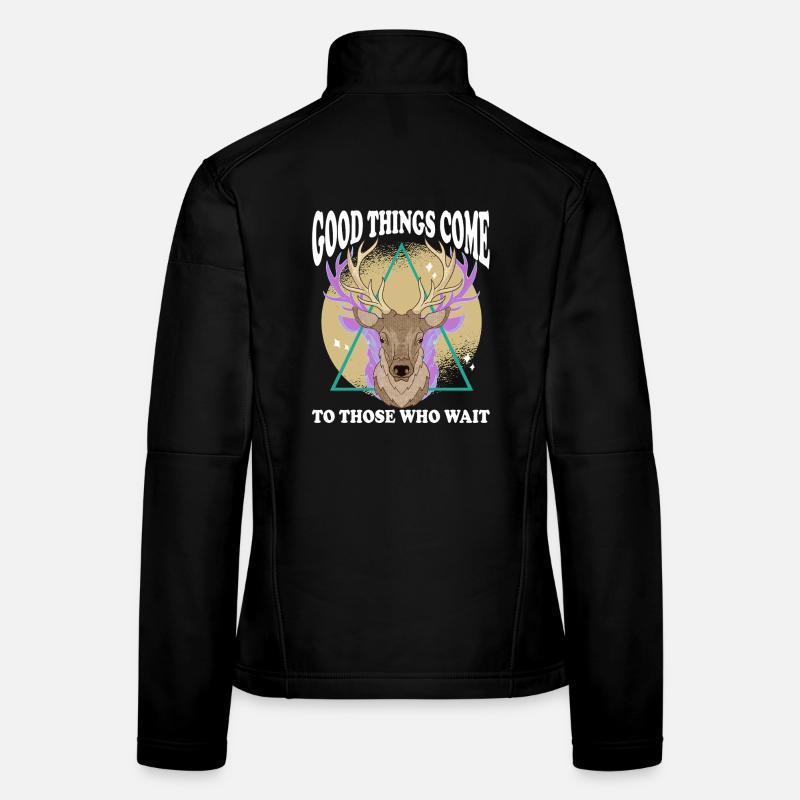 Deer head with geometric triangle Women's Softshell Jacket