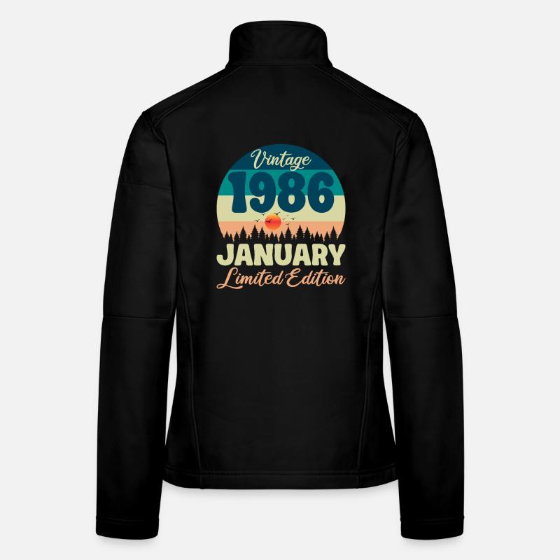 40th Birthday 40 Years January 1986 Gift Idea Women's Softshell Jacket