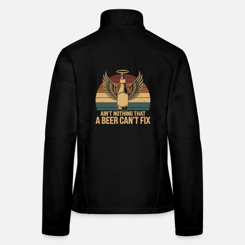 Winged Beer Fix Retro Design Women's Softshell Jacket
