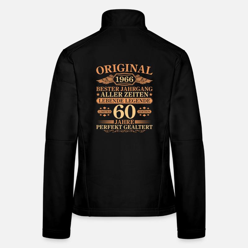 1966 Vintage Perfectly Aged 60th Birthday - Women's Softshell Jacket - black