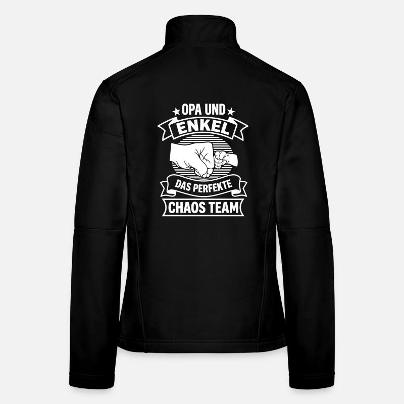 Opa und Enkel das perfekte Chaos Team - Frauen Softshelljacke - Schwarz