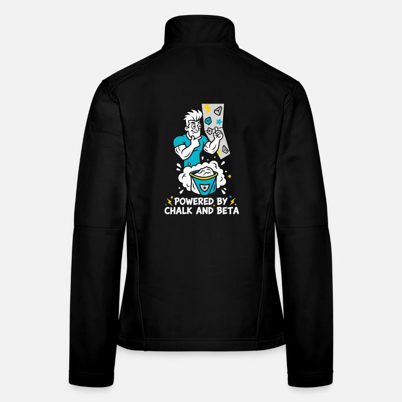 Powered By Chalk And Beta Climbing Fun Women's Softshell Jacket