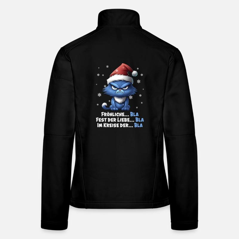 Ich hasse Weihnachten - Grummelige Blaue Katze - Frauen Softshelljacke - Schwarz