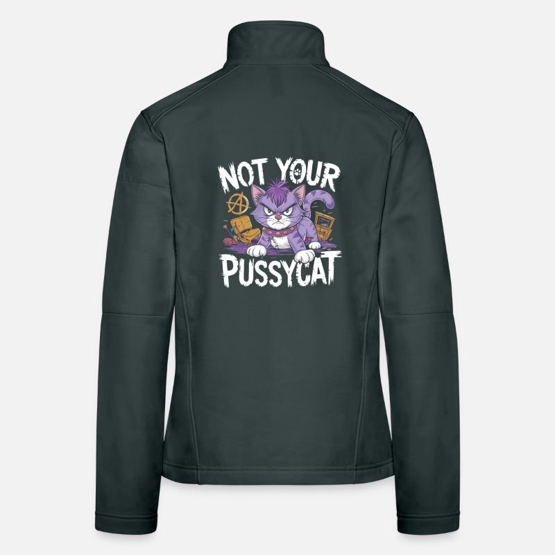 Rebellious cat with punk attitude Women's Softshell Jacket