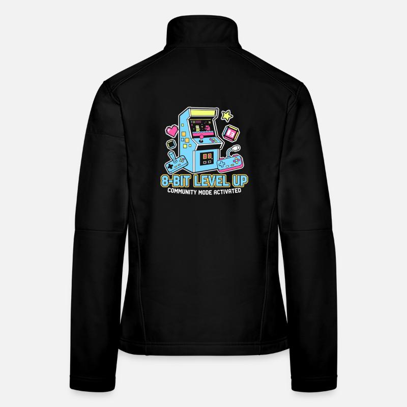 8-Bit LEVEL Arcade Retro Gaming Community Frauen Softshelljacke