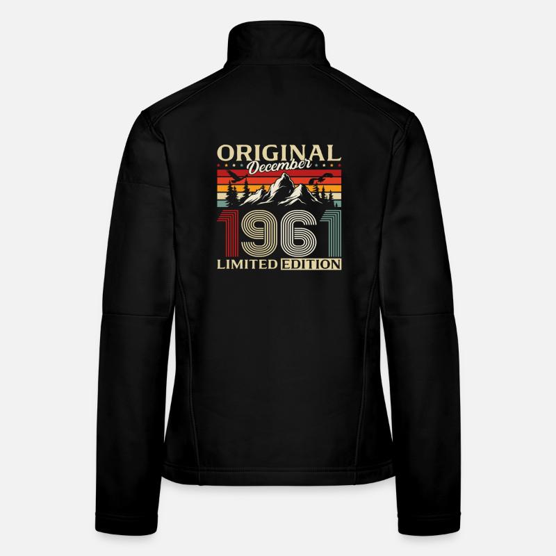 64e anniversaire Original décembre Né en 1961 Veste en tissu softshell Femme
