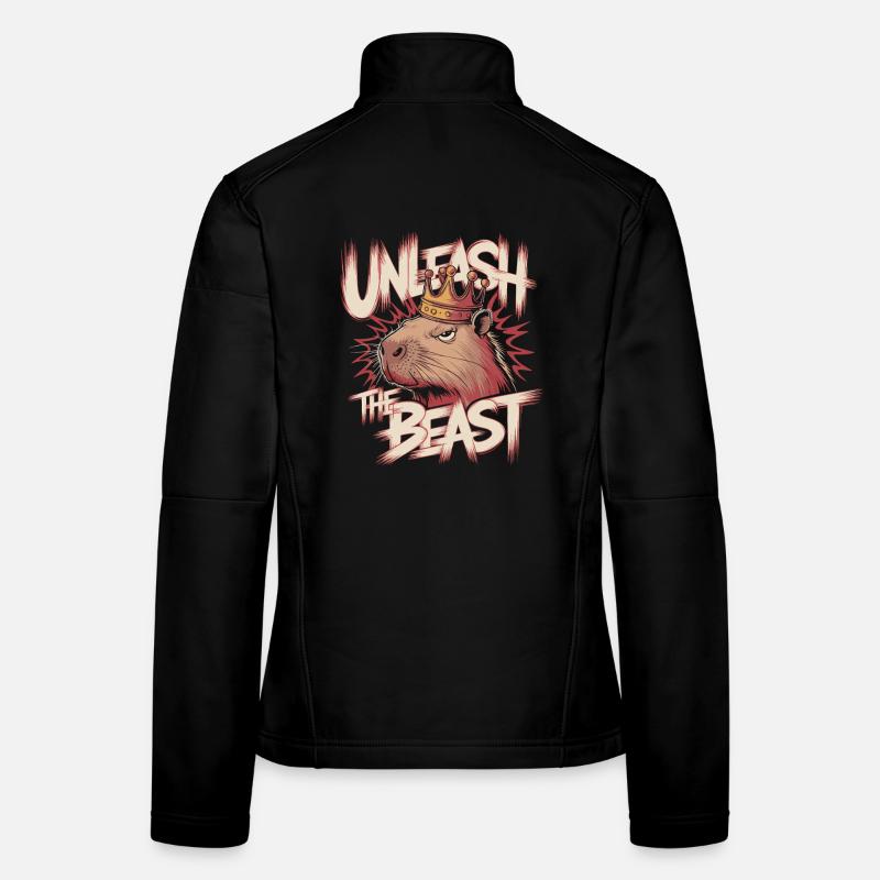 Capybara King Unleash the Beast Design Women's Softshell Jacket