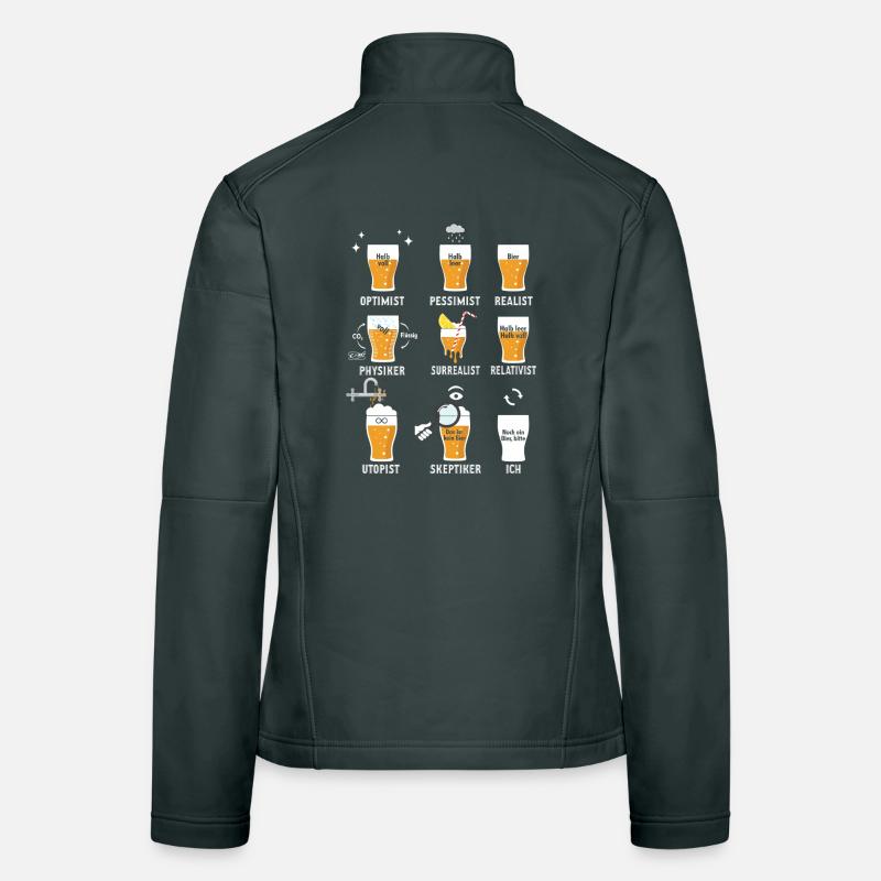 Beer Gift Half Full Quote Sarcasm Nerd Humor Women's Softshell Jacket