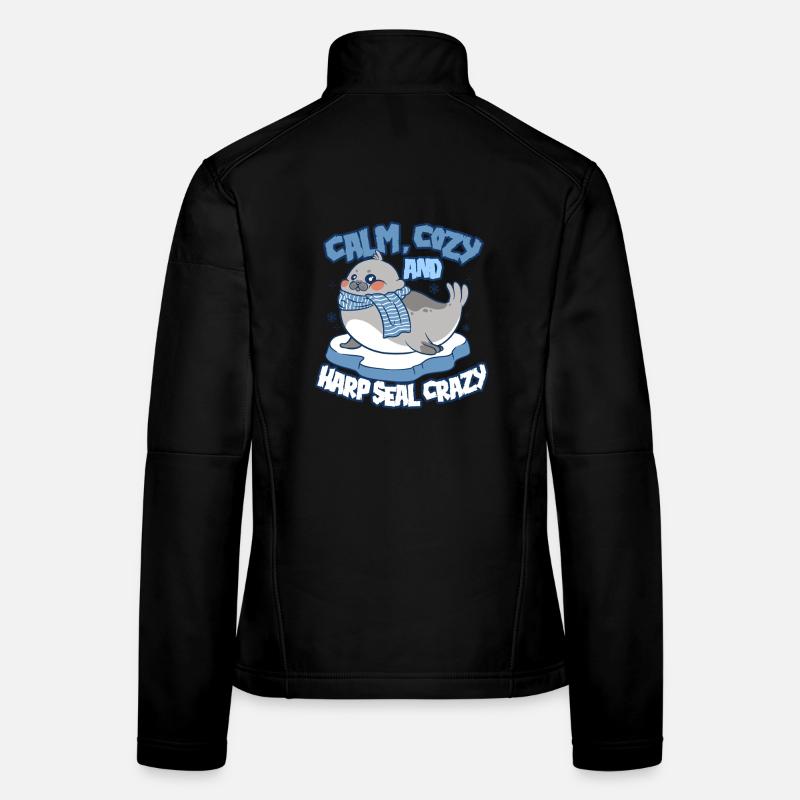 Sattelrobbe Robben Harp Seal Crazy Frauen Softshelljacke