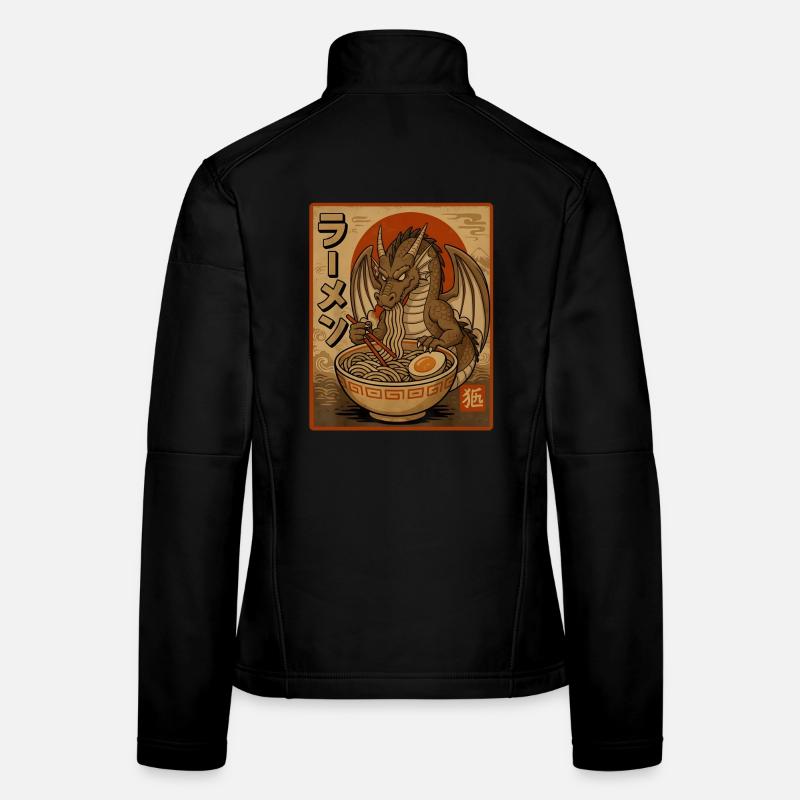 Retro-Drache Ramen-Design Frauen Softshelljacke